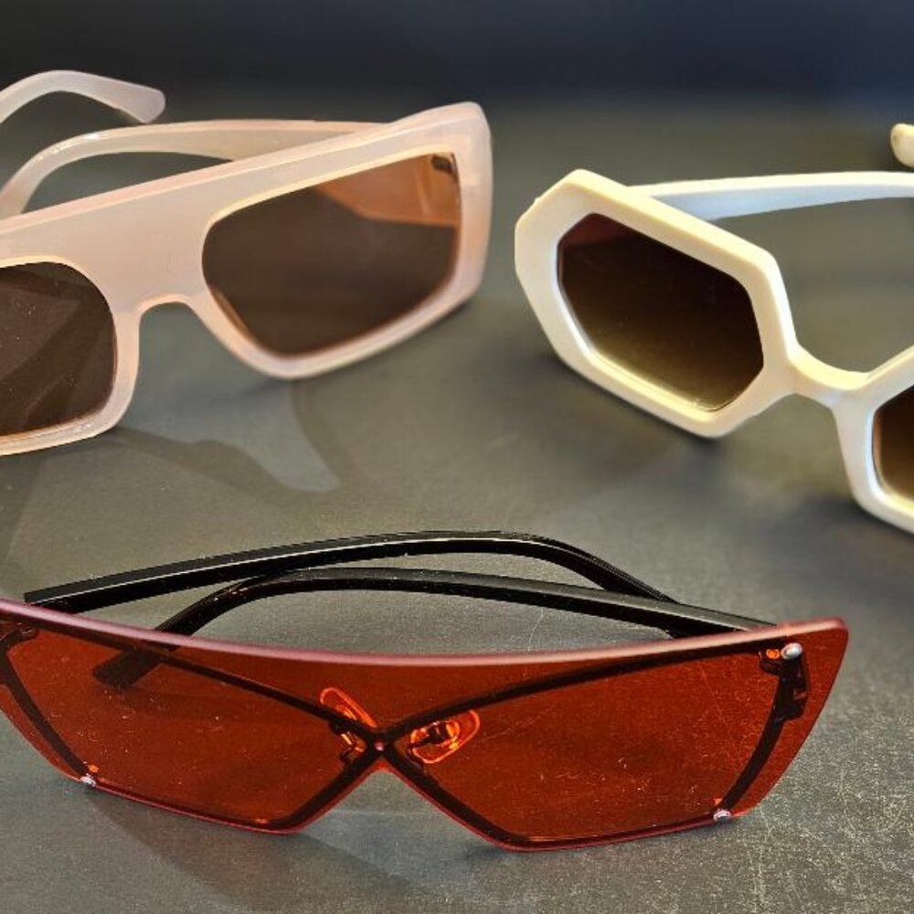 Collection of 3 boutique oversized modern sunglasses